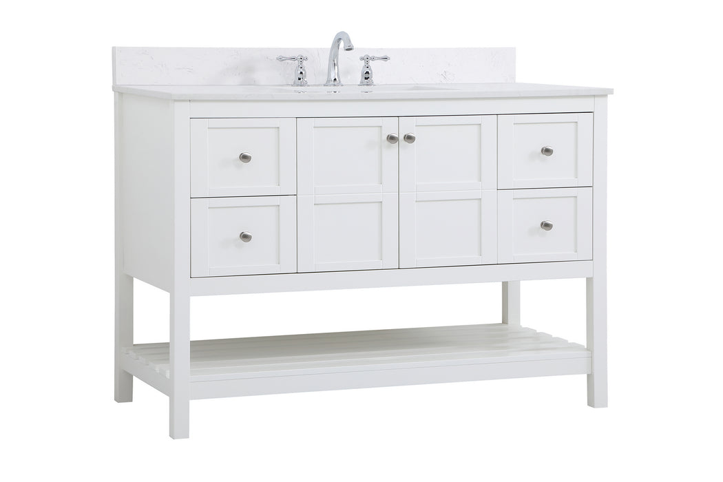 Elegant Lighting VF16448WH-BS Bathroom Vanity Set, White