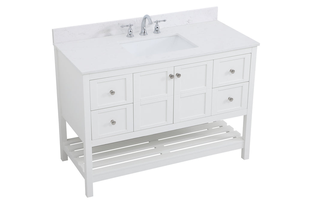 Elegant Lighting VF16448WH-BS Bathroom Vanity Set, White