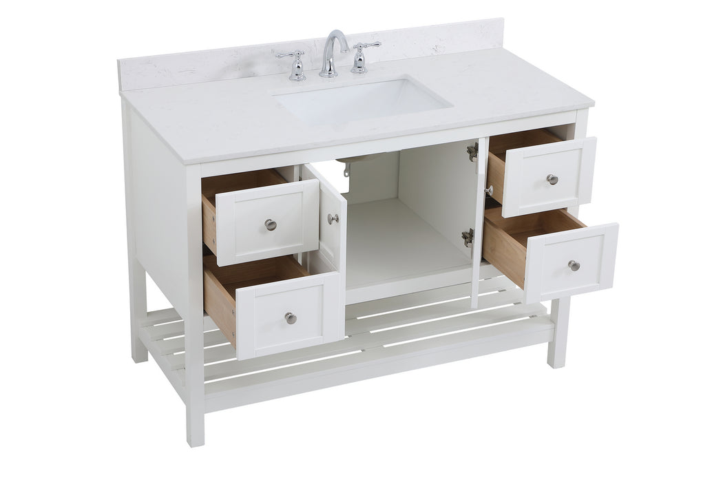 Elegant Lighting VF16448WH-BS Bathroom Vanity Set, White