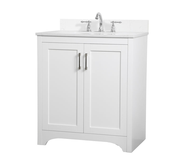 Elegant Lighting VF17030WH-BS Bathroom Vanity Set, White