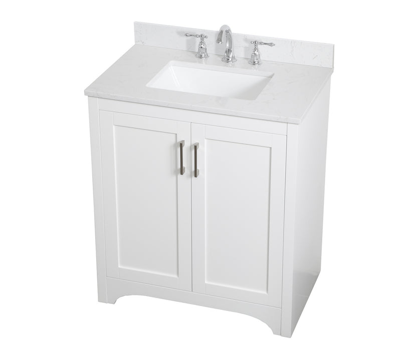 Elegant Lighting VF17030WH-BS Bathroom Vanity Set, White