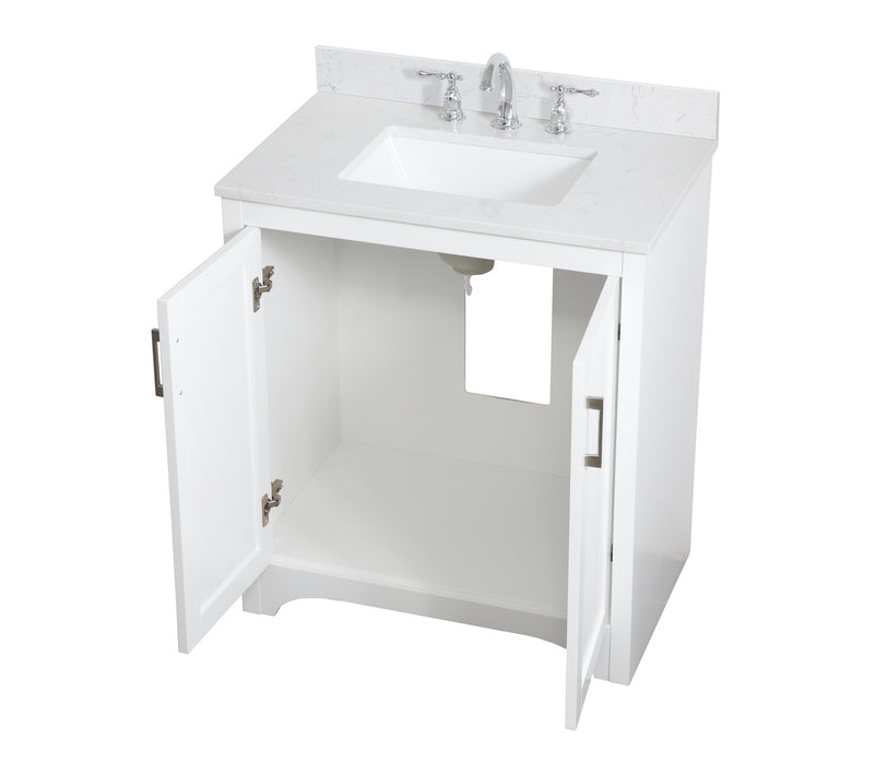 Elegant Lighting VF17030WH-BS Bathroom Vanity Set, White