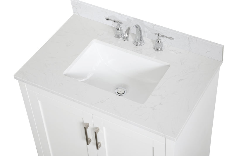 Elegant Lighting VF17030WH-BS Bathroom Vanity Set, White