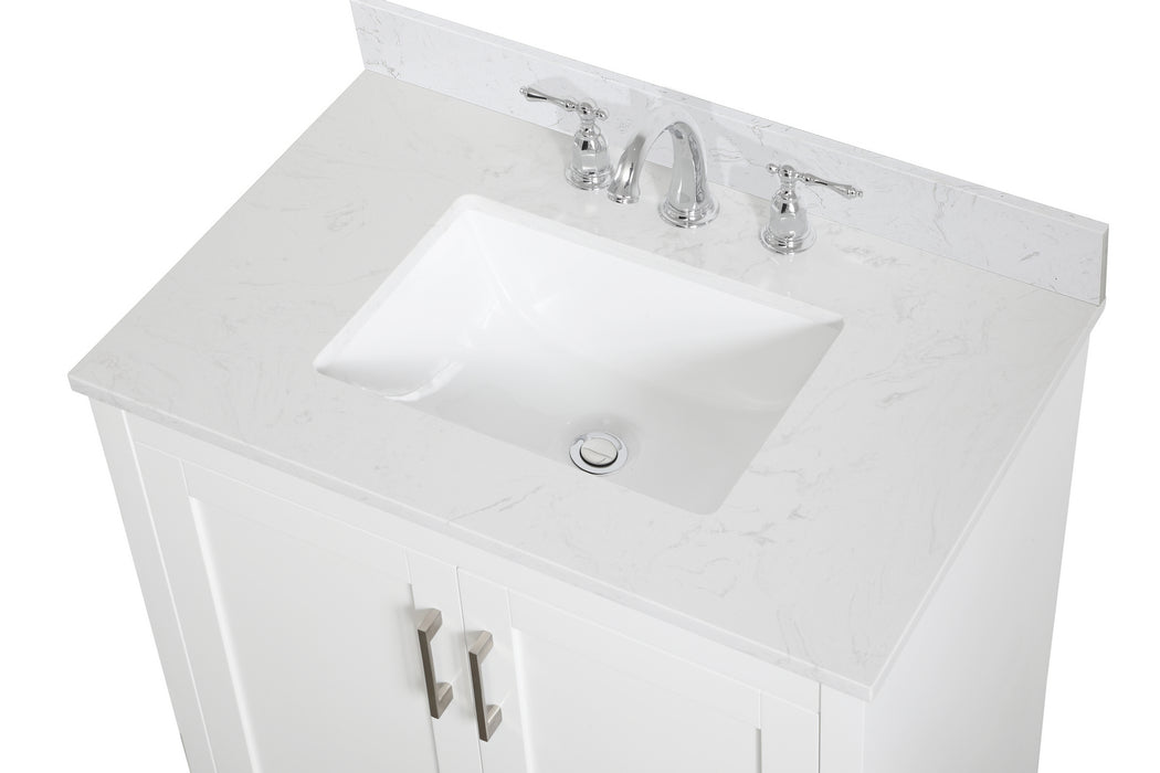 Elegant Lighting VF17030WH-BS Bathroom Vanity Set, White