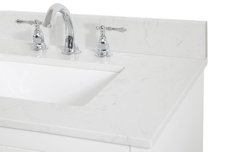 Elegant Lighting VF17030WH-BS Bathroom Vanity Set, White