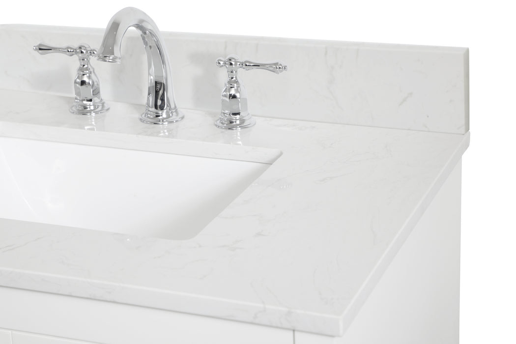 Elegant Lighting VF17030WH-BS Bathroom Vanity Set, White