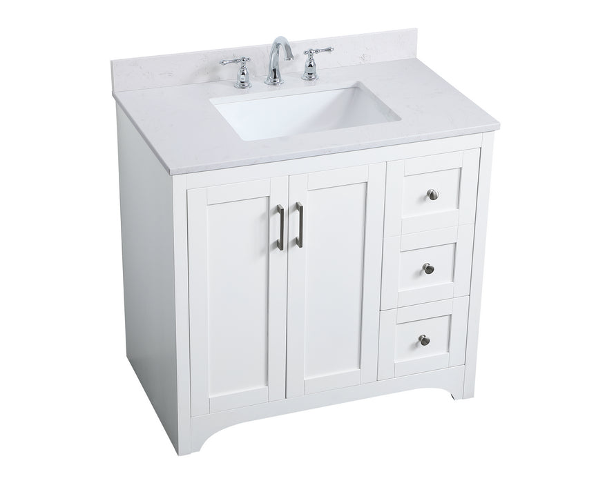 Elegant Lighting VF17036WH-BS Bathroom Vanity Set, White