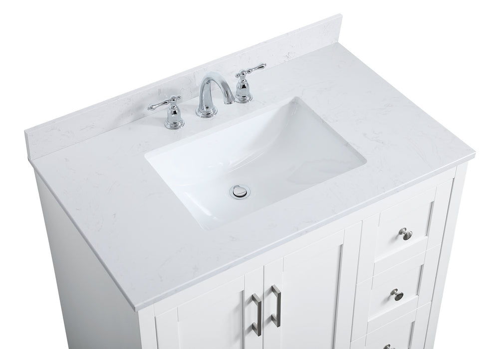 Elegant Lighting VF17036WH-BS Bathroom Vanity Set, White