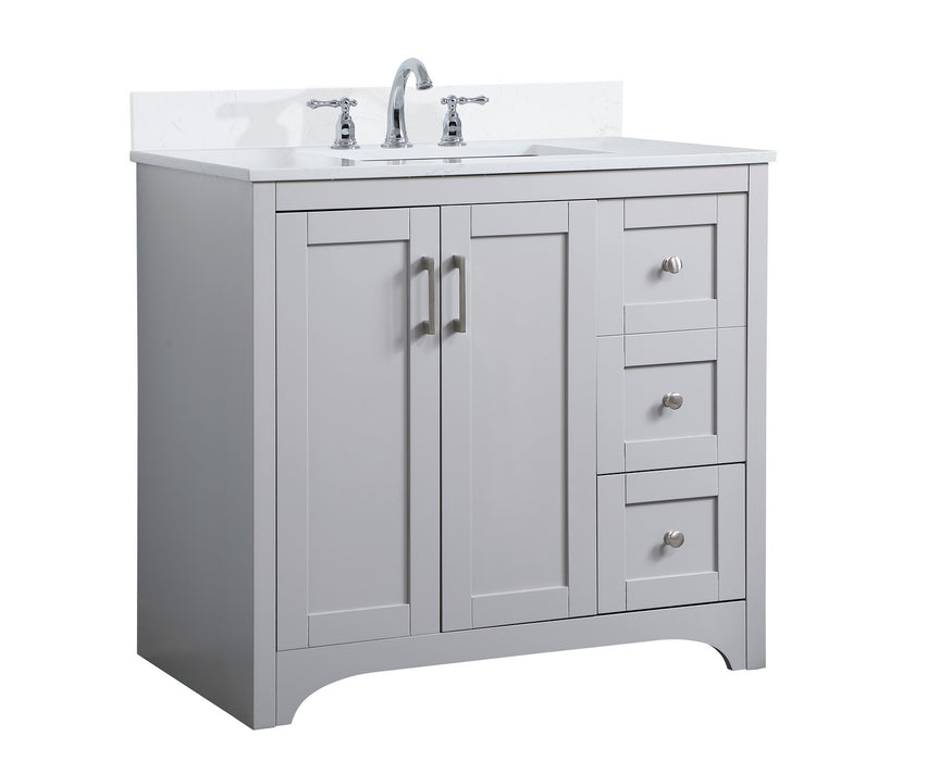 Elegant Lighting VF17036GR-BS Bathroom Vanity Set, Grey