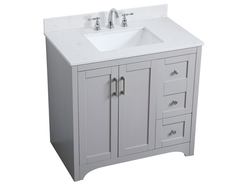 Elegant Lighting VF17036GR-BS Bathroom Vanity Set, Grey
