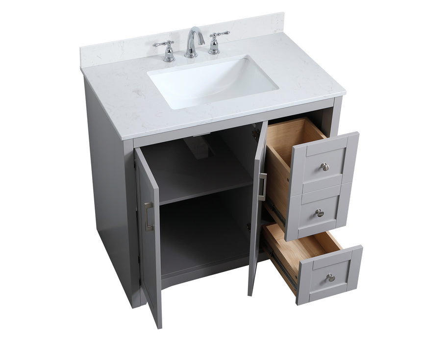Elegant Lighting VF17036GR-BS Bathroom Vanity Set, Grey