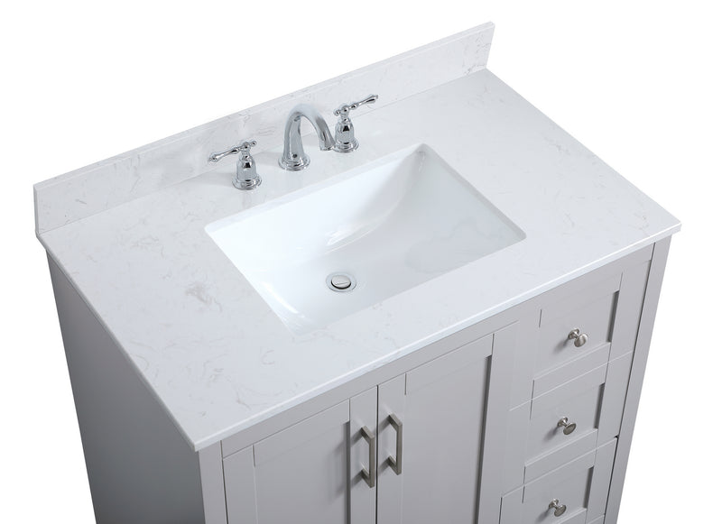Elegant Lighting VF17036GR-BS Bathroom Vanity Set, Grey