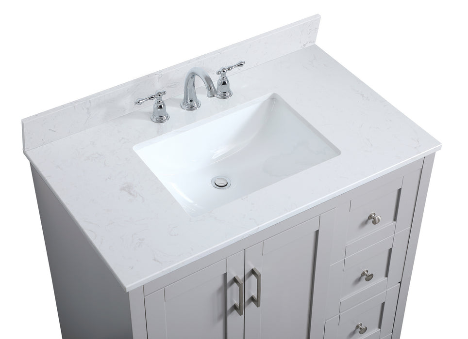 Elegant Lighting VF17036GR-BS Bathroom Vanity Set, Grey