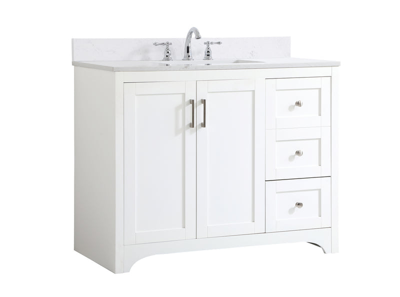 Elegant Lighting VF17042WH-BS Bathroom Vanity Set, White