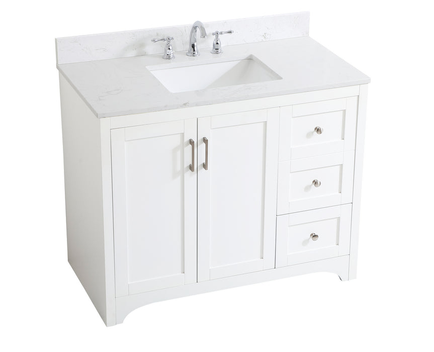 Elegant Lighting VF17042WH-BS Bathroom Vanity Set, White