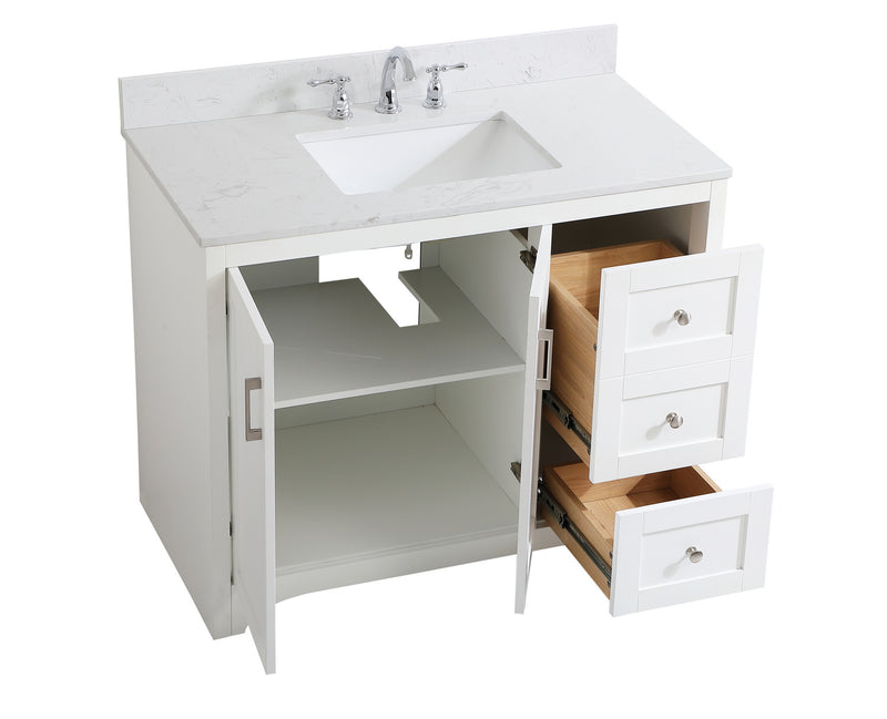 Elegant Lighting VF17042WH-BS Bathroom Vanity Set, White