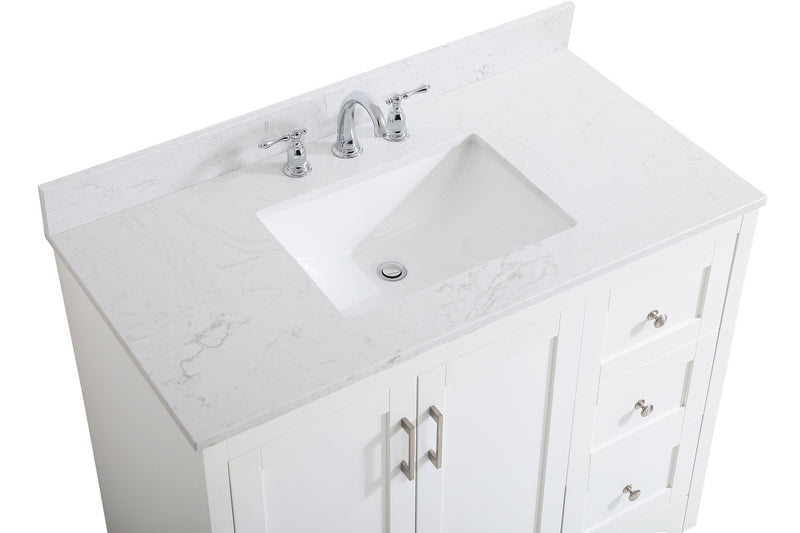 Elegant Lighting VF17042WH-BS Bathroom Vanity Set, White