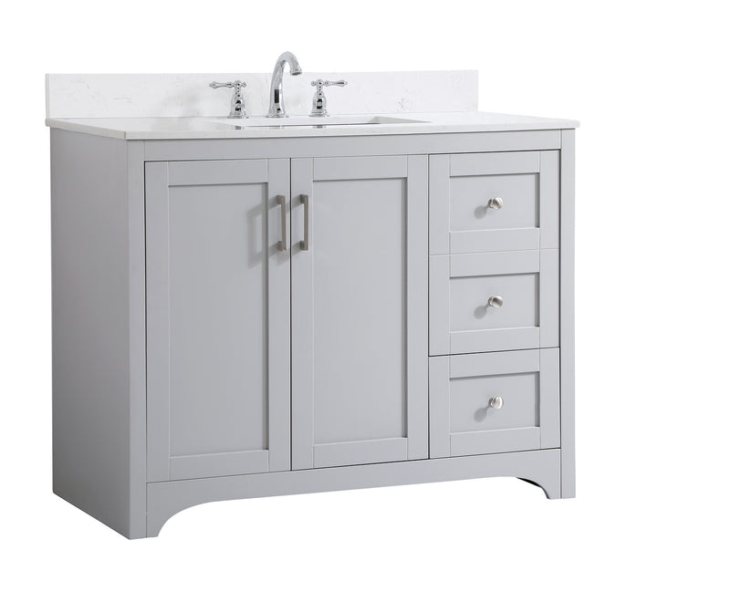 Elegant Lighting VF17042GR-BS Bathroom Vanity Set, Grey
