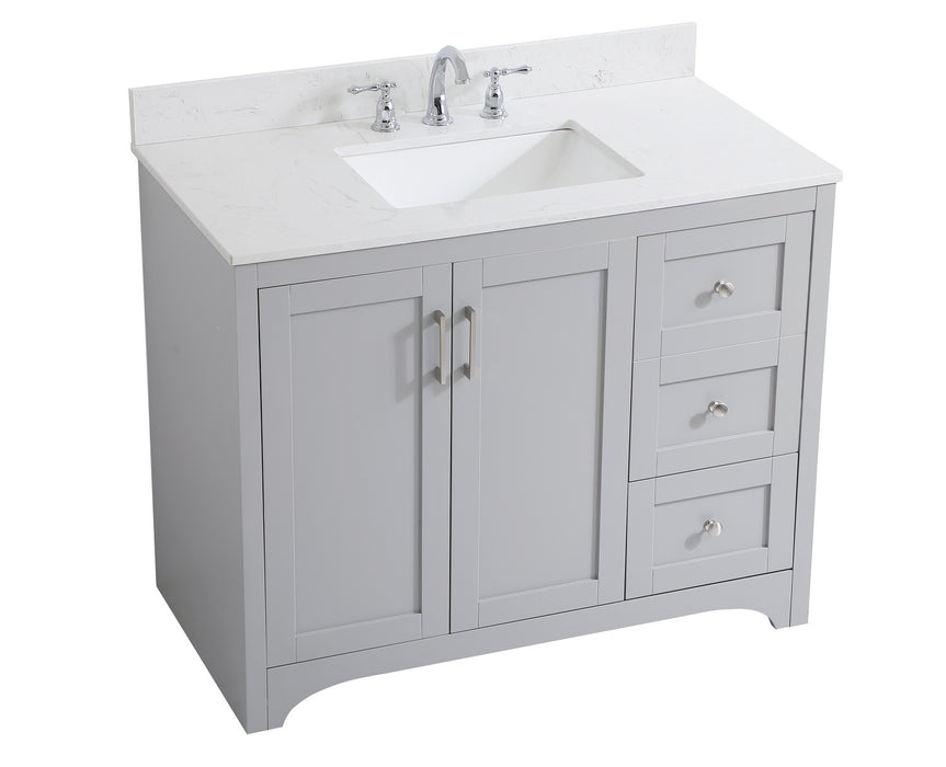 Elegant Lighting VF17042GR-BS Bathroom Vanity Set, Grey