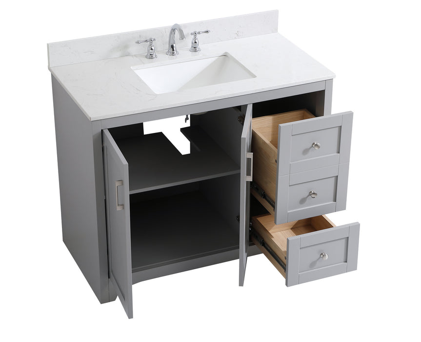 Elegant Lighting VF17042GR-BS Bathroom Vanity Set, Grey