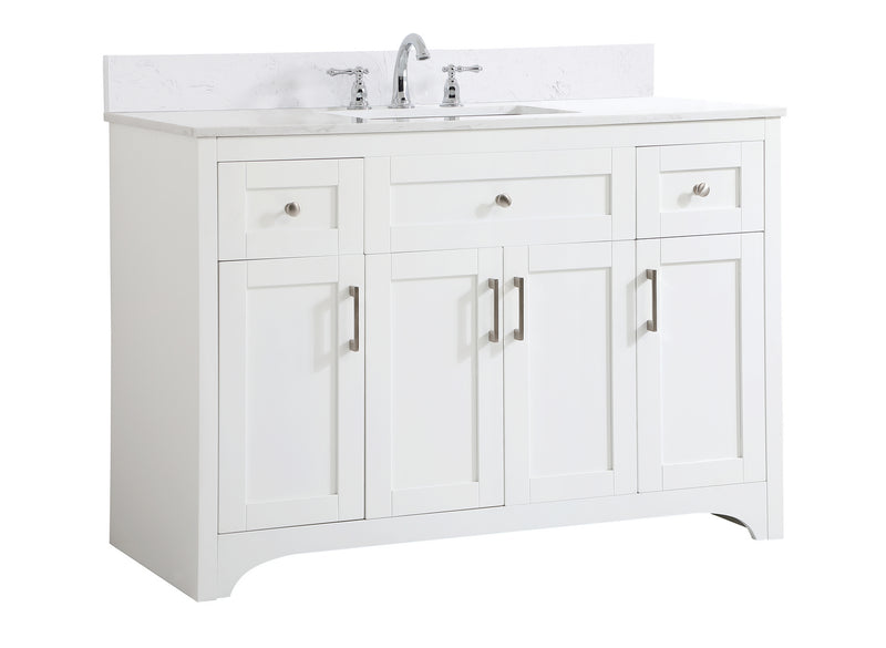 Elegant Lighting VF17048WH-BS Bathroom Vanity Set, White