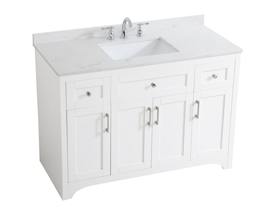 Elegant Lighting VF17048WH-BS Bathroom Vanity Set, White