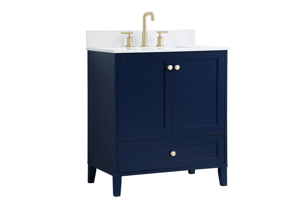 Elegant Lighting VF18030BL-BS Bathroom Vanity Set, Blue