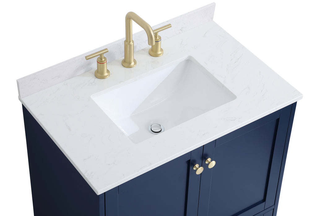 Elegant Lighting VF18030BL-BS Bathroom Vanity Set, Blue