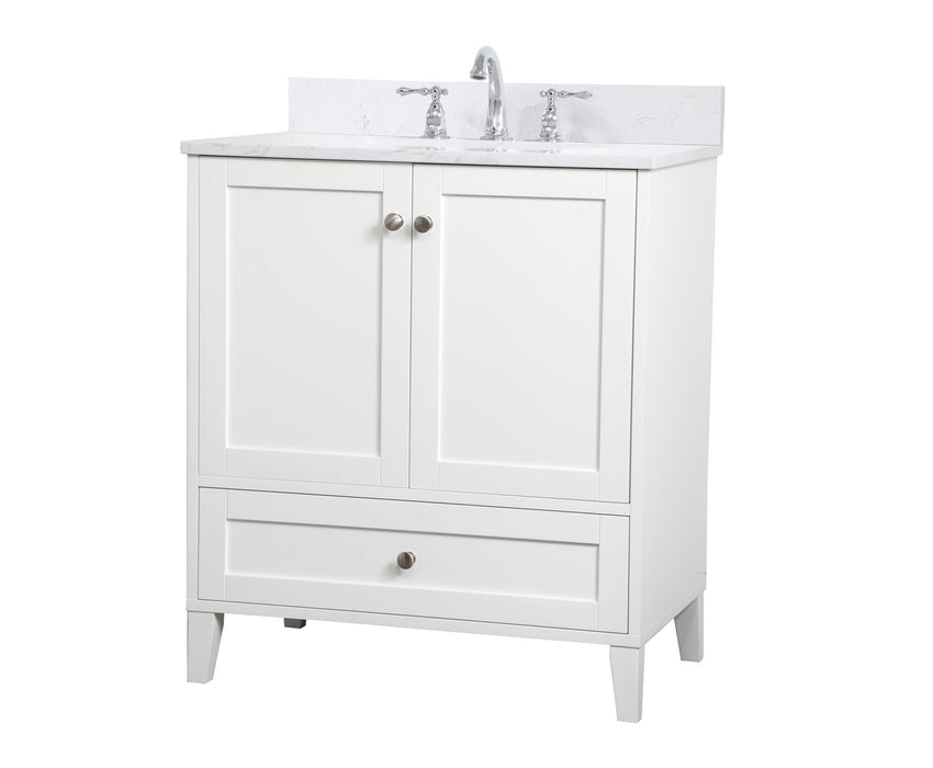 Elegant Lighting VF18030WH-BS Bathroom Vanity Set, White