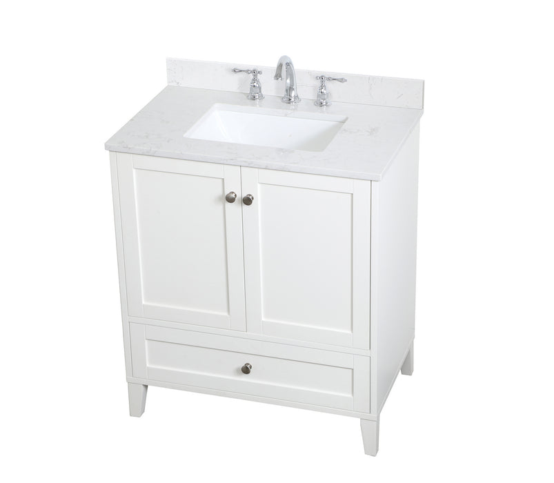 Elegant Lighting VF18030WH-BS Bathroom Vanity Set, White