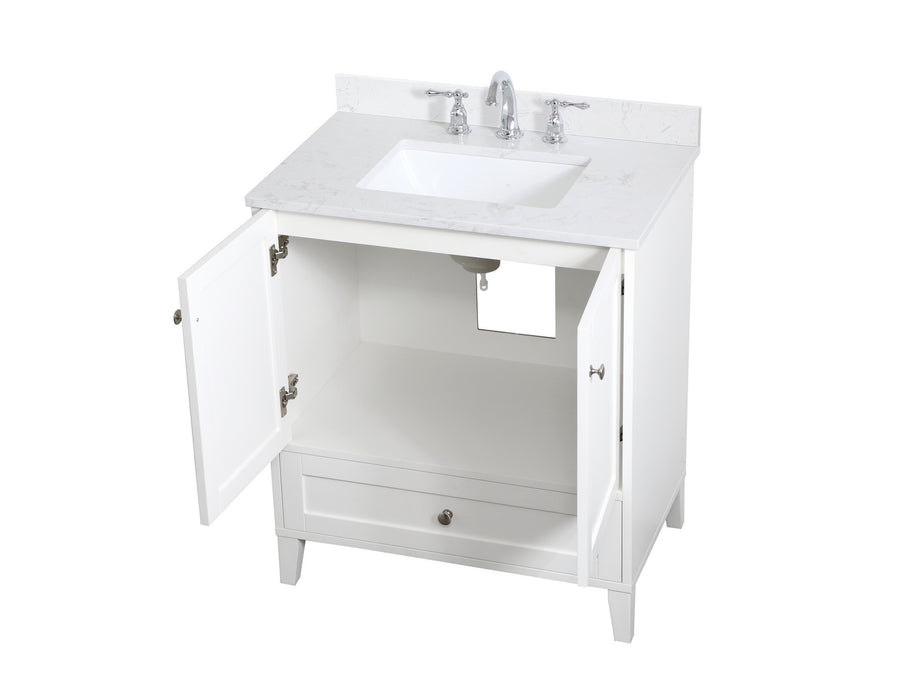Elegant Lighting VF18030WH-BS Bathroom Vanity Set, White