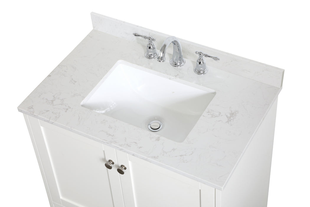 Elegant Lighting VF18030WH-BS Bathroom Vanity Set, White