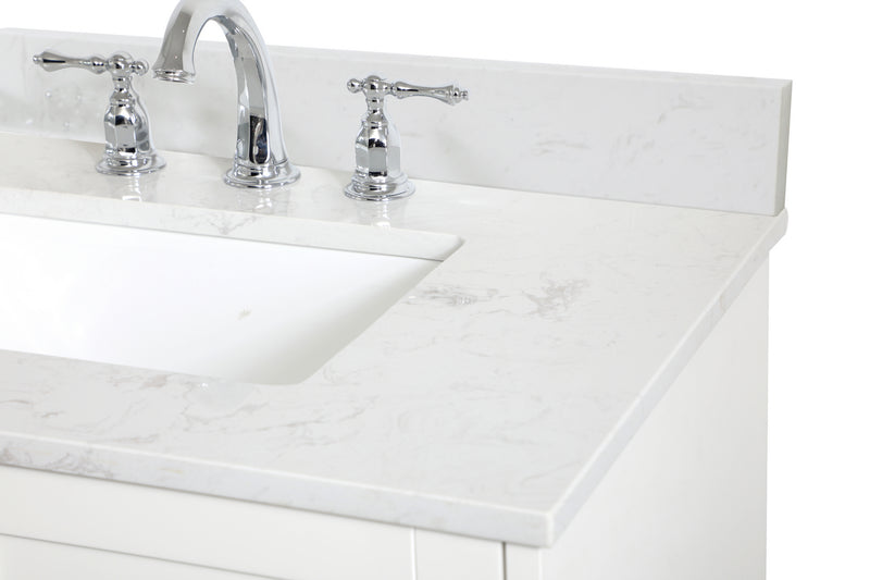 Elegant Lighting VF18030WH-BS Bathroom Vanity Set, White