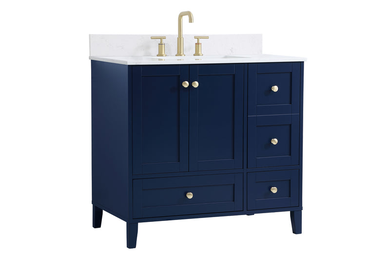 Elegant Lighting VF18036BL-BS Bathroom Vanity Set, Blue