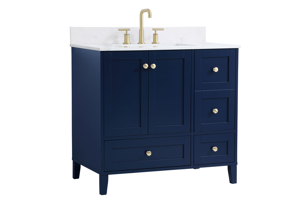 Elegant Lighting VF18036BL-BS Bathroom Vanity Set, Blue