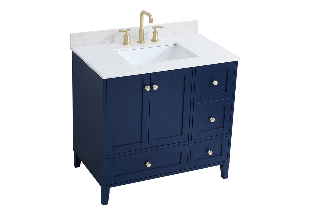 Elegant Lighting VF18036BL-BS Bathroom Vanity Set, Blue