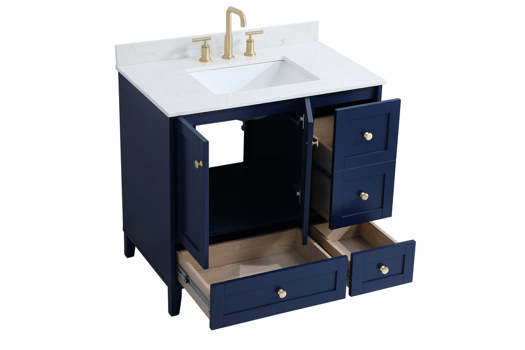 Elegant Lighting VF18036BL-BS Bathroom Vanity Set, Blue