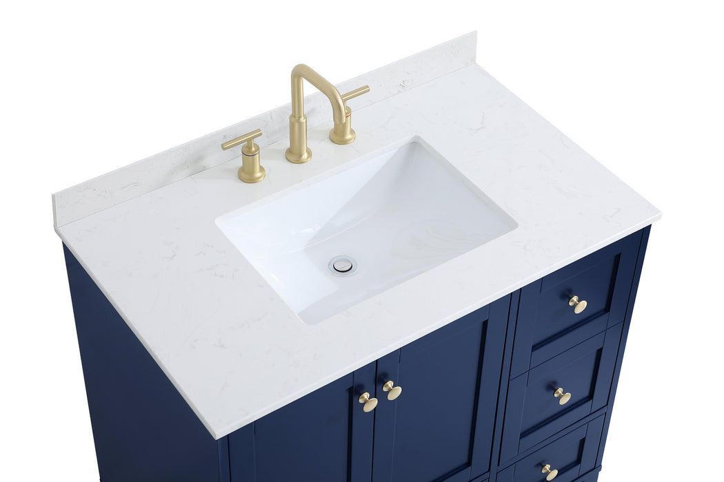 Elegant Lighting VF18036BL-BS Bathroom Vanity Set, Blue