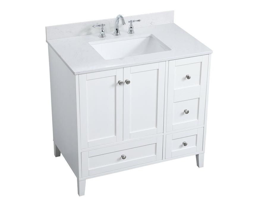 Elegant Lighting VF18036WH-BS Bathroom Vanity Set, White