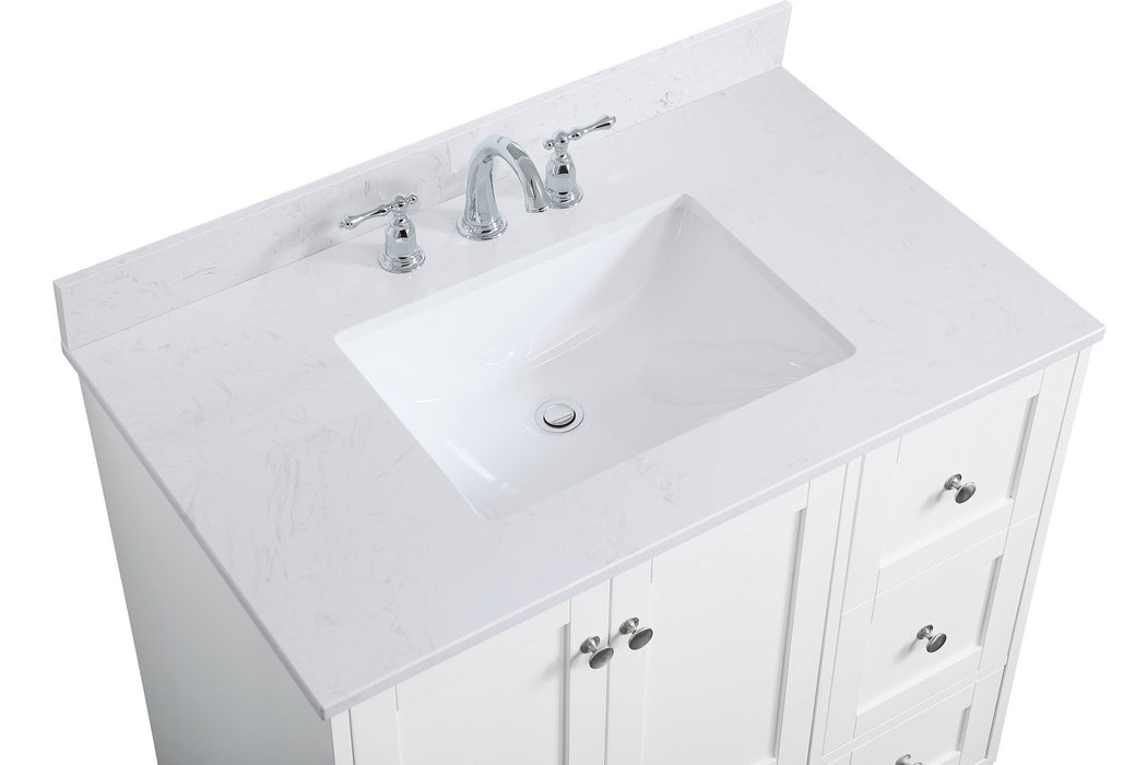 Elegant Lighting VF18036WH-BS Bathroom Vanity Set, White