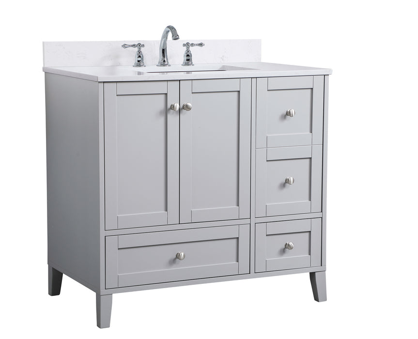 Elegant Lighting VF18036GR-BS Bathroom Vanity Set, Grey