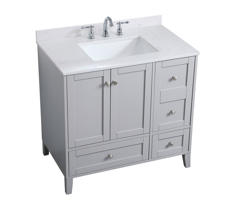 Elegant Lighting VF18036GR-BS Bathroom Vanity Set, Grey