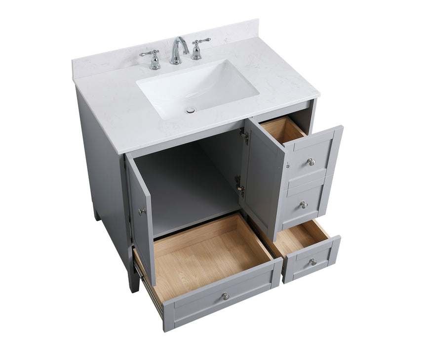 Elegant Lighting VF18036GR-BS Bathroom Vanity Set, Grey