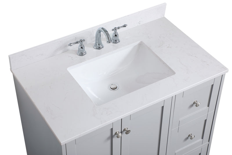 Elegant Lighting VF18036GR-BS Bathroom Vanity Set, Grey