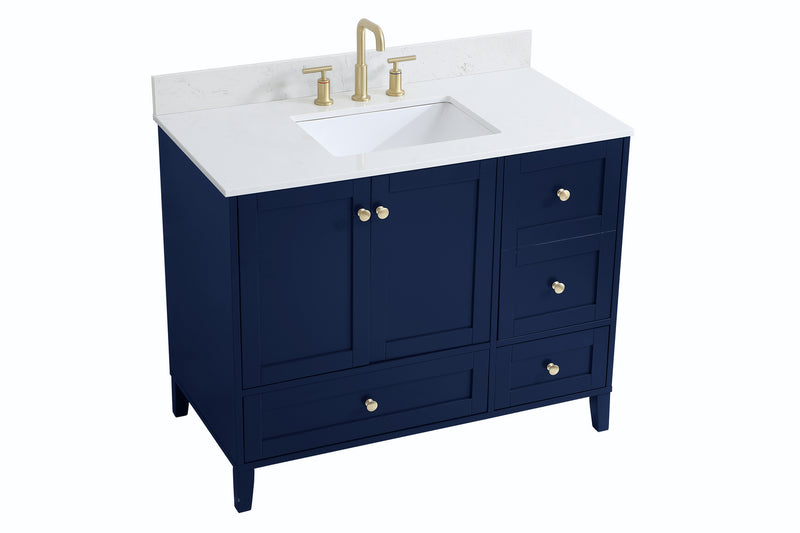 Elegant Lighting VF18042BL-BS Bathroom Vanity Set, Blue