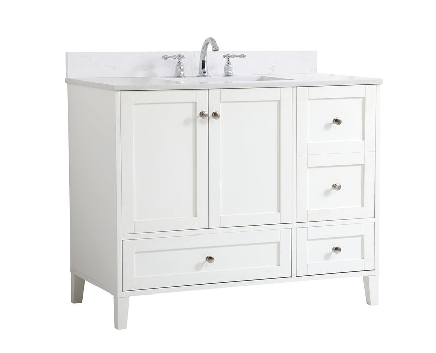 Elegant Lighting VF18042WH-BS Bathroom Vanity Set, White