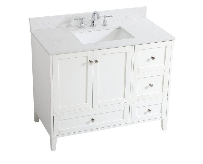 Elegant Lighting VF18042WH-BS Bathroom Vanity Set, White