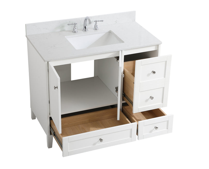 Elegant Lighting VF18042WH-BS Bathroom Vanity Set, White