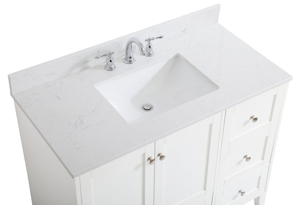 Elegant Lighting VF18042WH-BS Bathroom Vanity Set, White