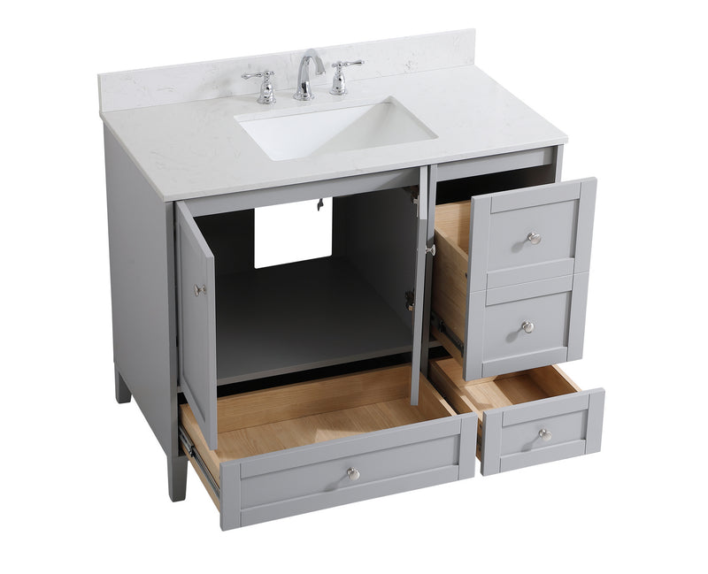 Elegant Lighting VF18042GR-BS Bathroom Vanity Set, Grey